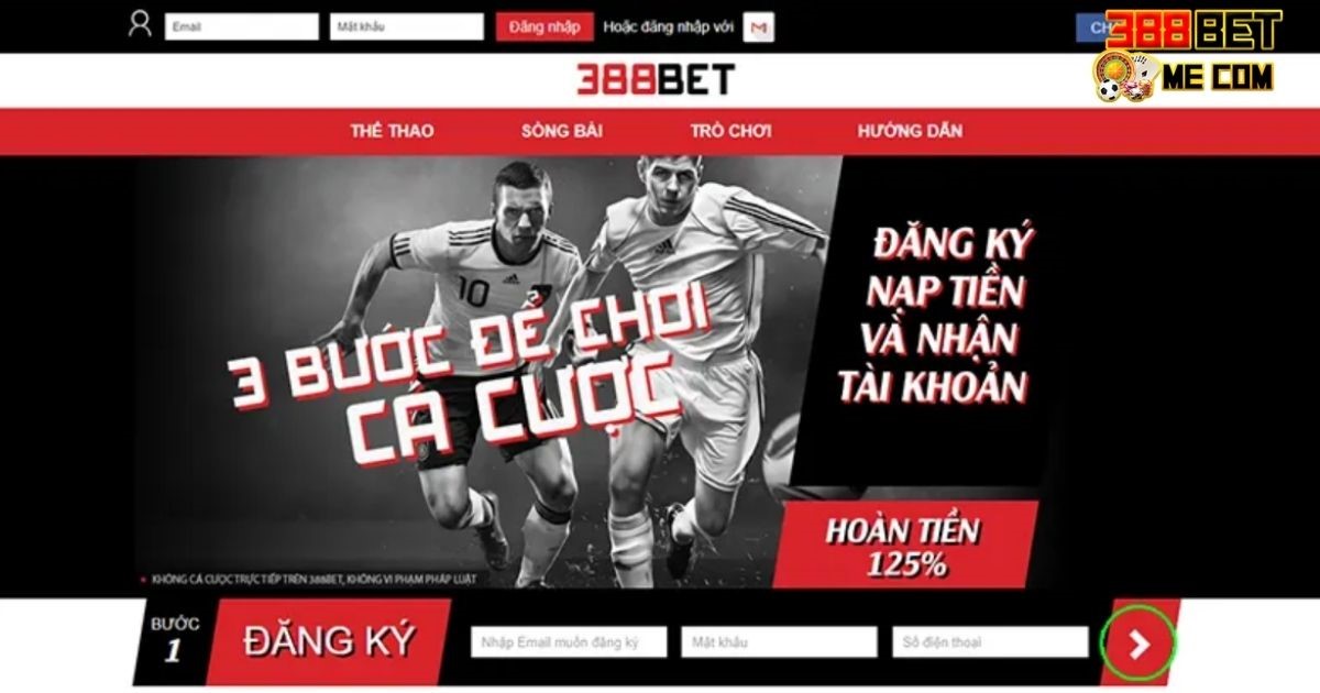 Các bước đăng ký tài khoản 388Bet